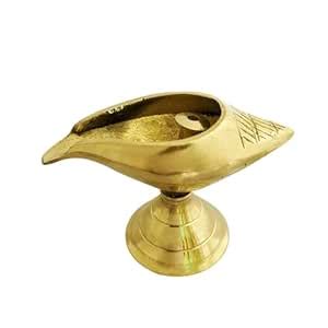 Buy Brass Shankh-Shaped Shanku Diya with Fine Finish – Temple Deepam ...
