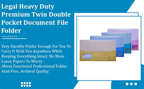 Erikrauz A4/Legal Heavy Duty Premium Twin Double Pocket Document File ...