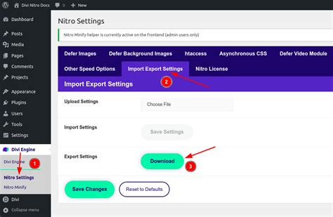 Import Export Settings | Divi Nitro Documentation