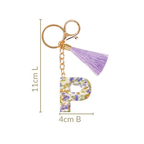 Petals And Glitter P Dual Hook Keychain Online - Premium Keychain ...