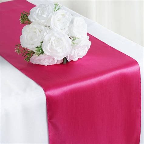 Fuchsia Satin Table Runner 12"x108" | Table runners wedding, Hot pink ...
