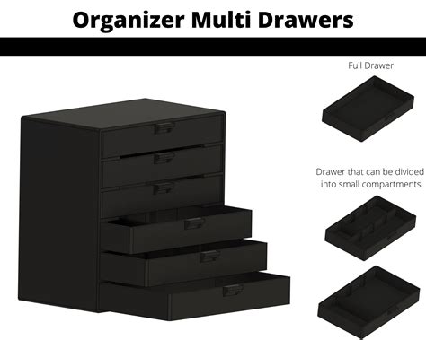 Multi Drawers Organizer (Splittabe) by WikiZell | Download free STL ...