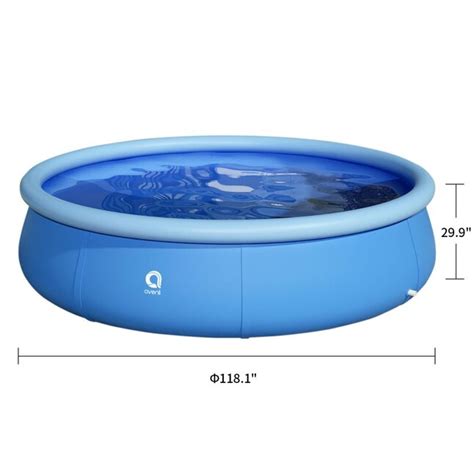 FUFU&GAGA Inflated Swimming Pool 10-ft x 10-ft x 29.9-in Inflatable Top ...