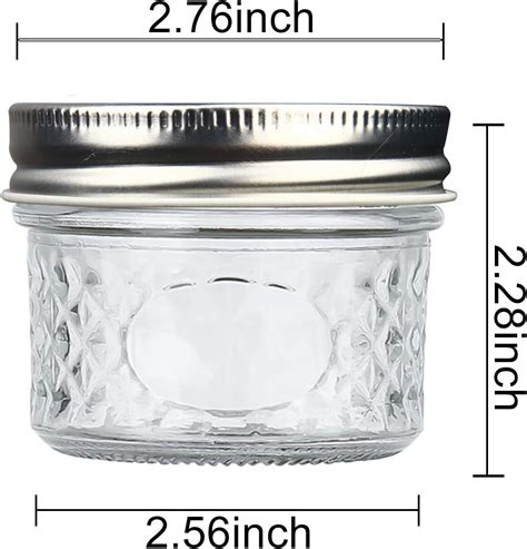 Mini Mason Glass Canning Jars,4 OZ Jelly Jars with Regular Lids（Silver ...