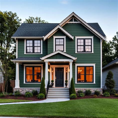 40 Dark Green House Exterior Ideas You'll Love