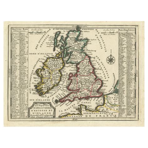Small Antique Map of England, Wales, Scotland and Ireland with Original Colouring For Sale at ...