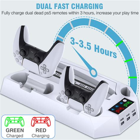 Buy PS5 Stand and Cooling Station with Dual Controller Charging Station ...