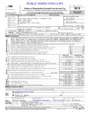 Fillable Online 2019 Form 990 for Fort Bend Meal on Wheels - Public ...