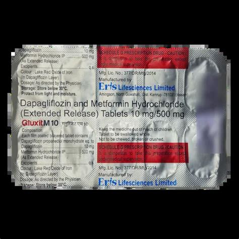 GLUXIT M 10MG TABLET 10'S - Uses, Side Effects, Price and Generic ...
