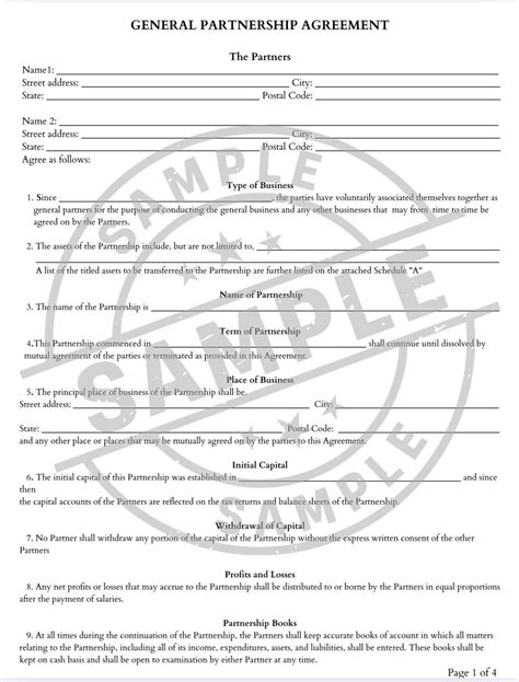 General Partnership Agreement Example 的图像结果
