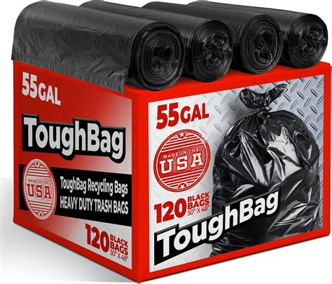 Amazon.com: ToughBag 55 Gallon Trash Bags Heavy Duty (120 COUNT ...
