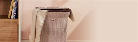 Amazon Brand - Solimo Plastic Knit Laundry Basket - Big - 55 Litres ...
