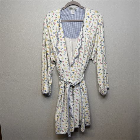 Vintage LL Bean Robe Floral Scalloped Edge Women’s Si… - Gem