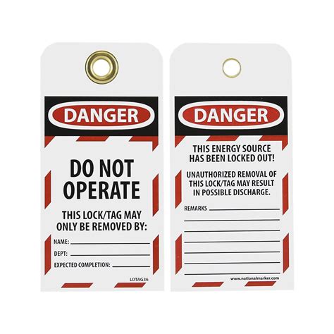 NMC Lockout Tag, DANGER - DO NOT OPERATE, 6x3, Pack India | Ubuy