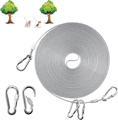 Amazon.com : 3-in-1 Dog Runner Line and Long Tie Out Cable 200 Feet ...