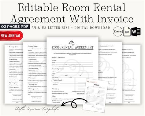 Buy Editable Room Rental Agreement, Rent Room, Lease Agreement ...
