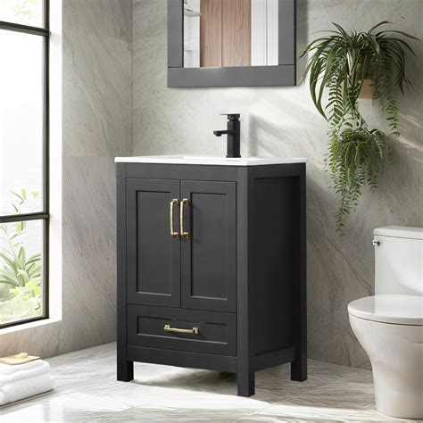 Black Bathroom Vanity With Sink 24 Inches