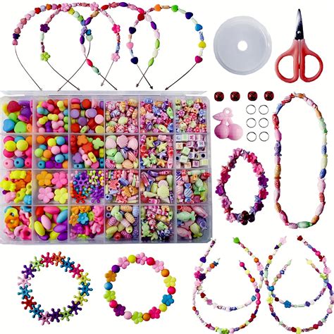 Outgeek 580PCS Beads Set: Beads kit for Jewellery Making Craft DIY Snap ...
