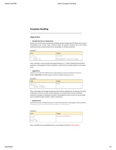 Python Exception Handling Examples 的图像结果