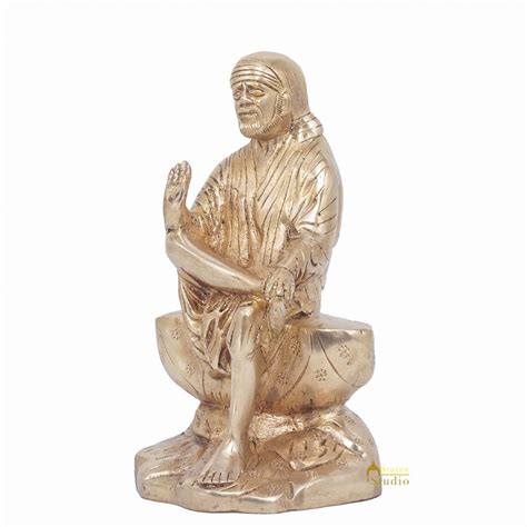 Brass Lord Shirdi Sai Baba Idol Statue Home Puja Room Religious Décor ...