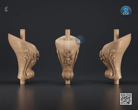 Furniture Leg 3D Model For Cnc Router, Wood Carving Digital File, Colu ...