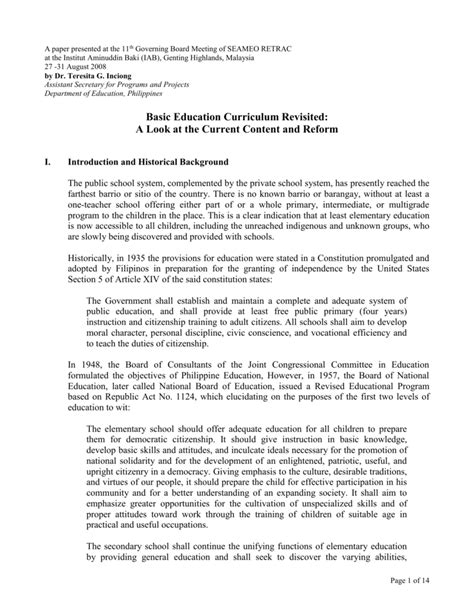 Image result for Basic Education Curriculum