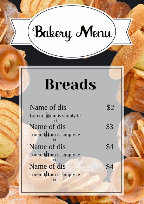 Bakery Menu Design 的图像结果