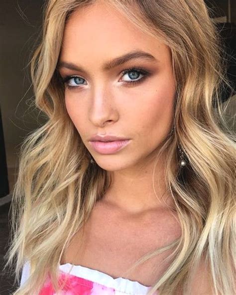 smokey eye makeup blonde hair