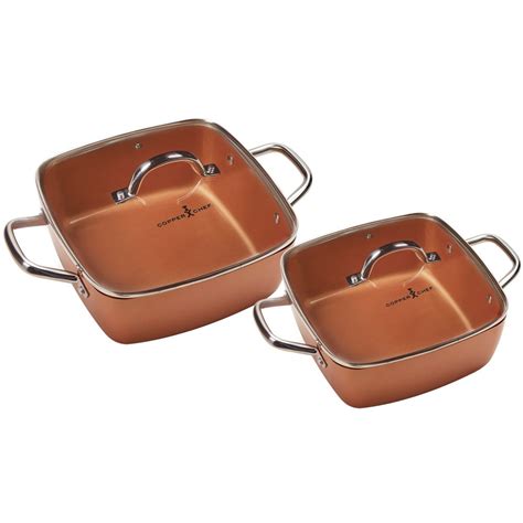 Copper Chef 4-Piece Deep Casserole Pan Set (8", 12") : Amazon.in: Home ...