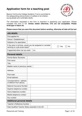 Fillable Online beacon-academy Beacon Community College Academy Trust ...