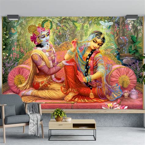 The Seven Colours Beautiful Self Adhesive Wallpapers Radha Krishna ...