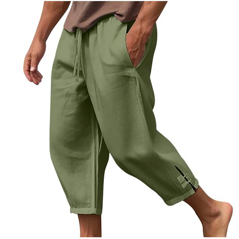 Men Summer Hippie Harem Pants, Big and Tall Beach Capri Yoga Pants ...