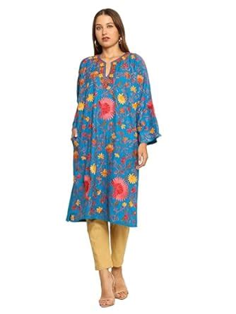 Buy CRAFTBAZAR Women Kashmiri Full Regular Embroidered Woolen Relaxed ...