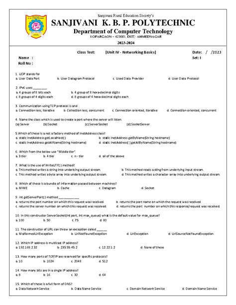Set1question - Know programing - Sanjivani Rural Education Society’s ...