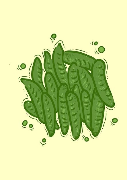 Capri-Bohnen-Frucht-Gemüse-Cartoon-Vektor-Illustration Lebensmittel ...