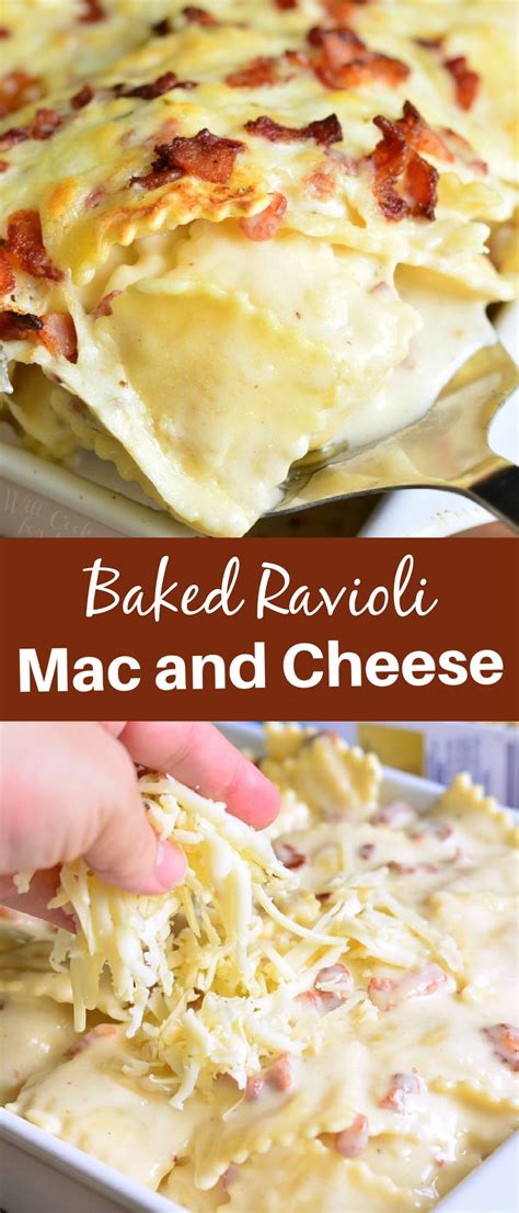 Baked Ravioli Mac And Cheese | Ravioli recipe, Ravioli dinner ideas ...