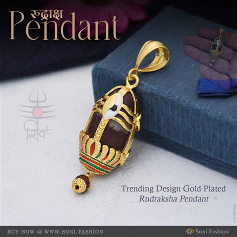 Trending Design Gold Plated Rudraksha Pendant for Men - Style B832 ...