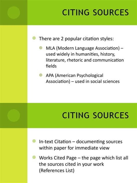Citing Sources: There Are 2 Popular Citation Styles | PDF | Citation | Apa Style