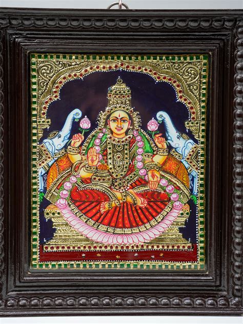 Goddess Lakshmi/GajaLakshmi Tanjore Painting 15x13 – Kirtan Arts
