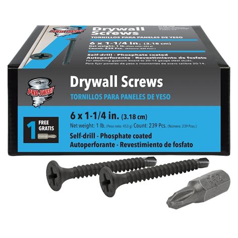 Pro-Twist 6 x 1-1/4-in Bugle Fine Thread Drywall Screws 1-lb (239-Pack ...