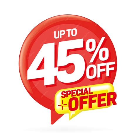 Premium Vector | Up to 45 percent off special offer sale sticker or label