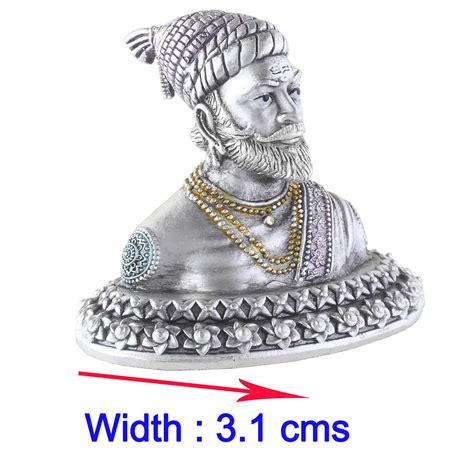 Silver Chhatrapati Shivaji Maharaj Murti 925 Solid Silver ~ CaratCafe