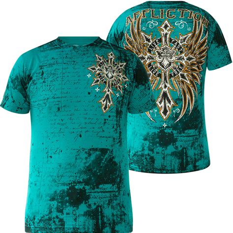 Affliction Retribution T-Shirt Print und Schriftzügen