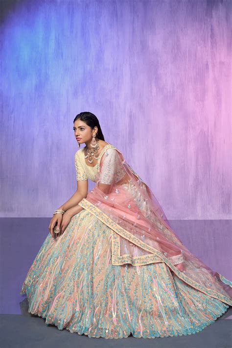 Off White Pakistani Organza Lehenga Choli For Indian Festiva