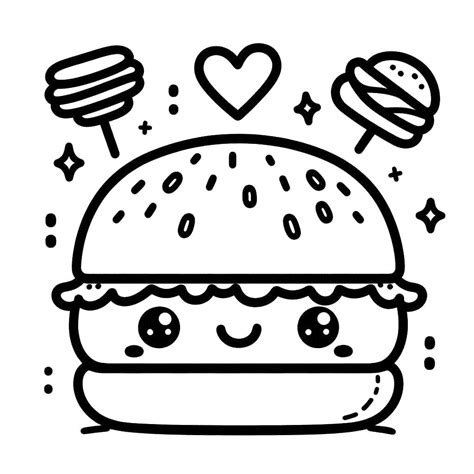Lovely Hamburger coloring page - Download, Print or Color Online for Free