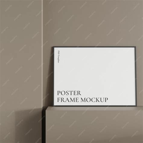 Premium PSD | Minimalist front view horizontal black photo or poster ...