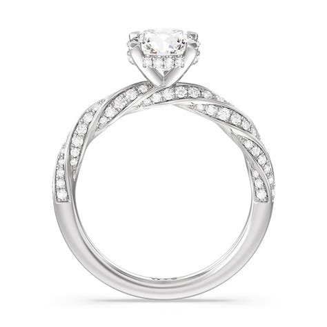 Twisted Rope Hidden Halo Engagement Ring – WithClarity India