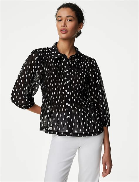 Buy Printed Shirred Shirt at Marks & Spencer
