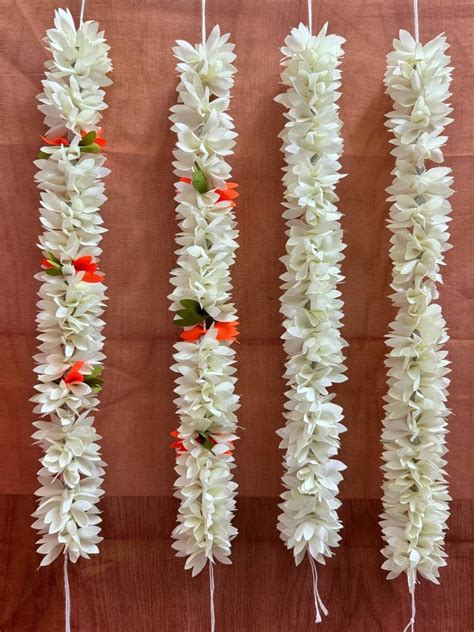 Loveinfinity 4PC Off White Single & Mix Color Jasmine Flower Fabric ...