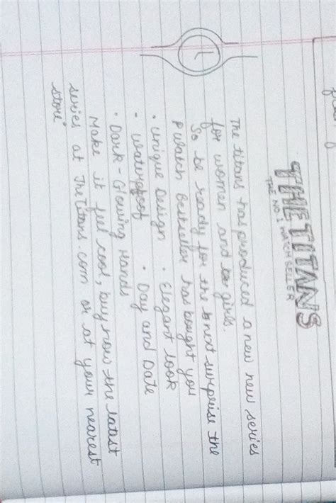 advertisement of watch in English of class 6 - Brainly.in